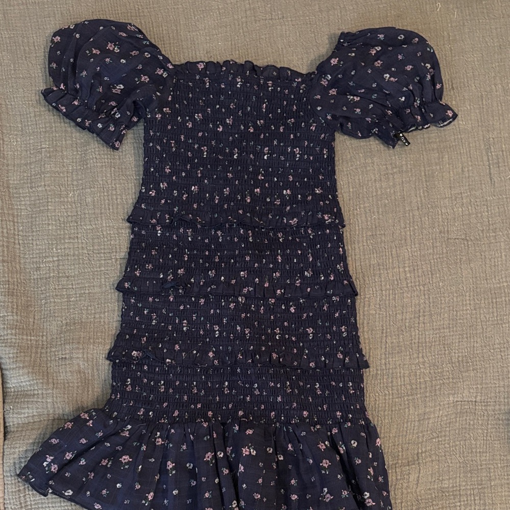 Katie J NYC Navy Blue Smocked Kids Dress - NWOT